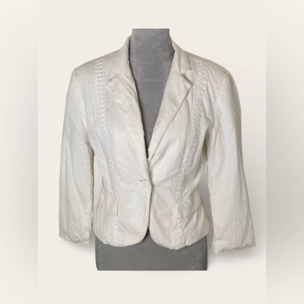 Apostrophe Cream Linen Blazer